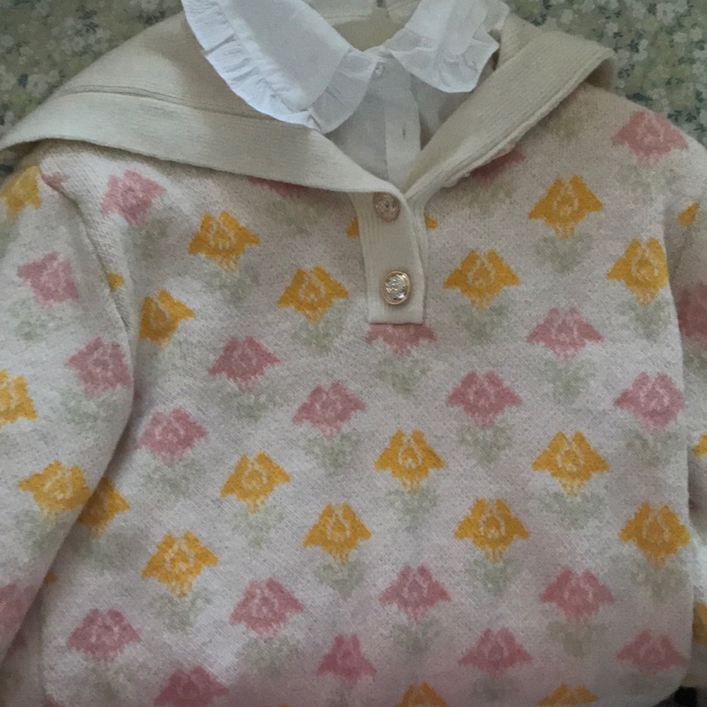 Cute pastel colours combo of sweater and a shirt